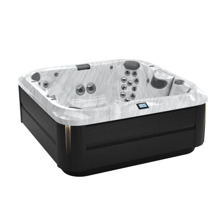 Luxe witte jacuzzi met zwarte panelen