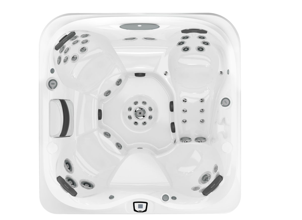 Bovenaanzicht van een moderne witte jacuzzi