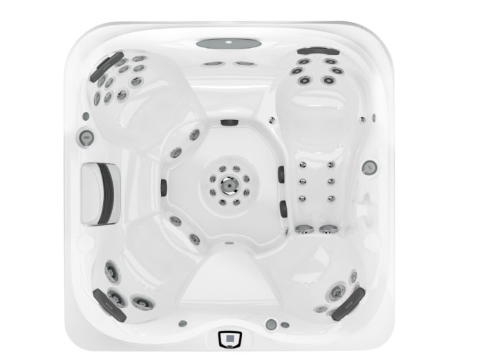 Bovenaanzicht van een moderne witte jacuzzi