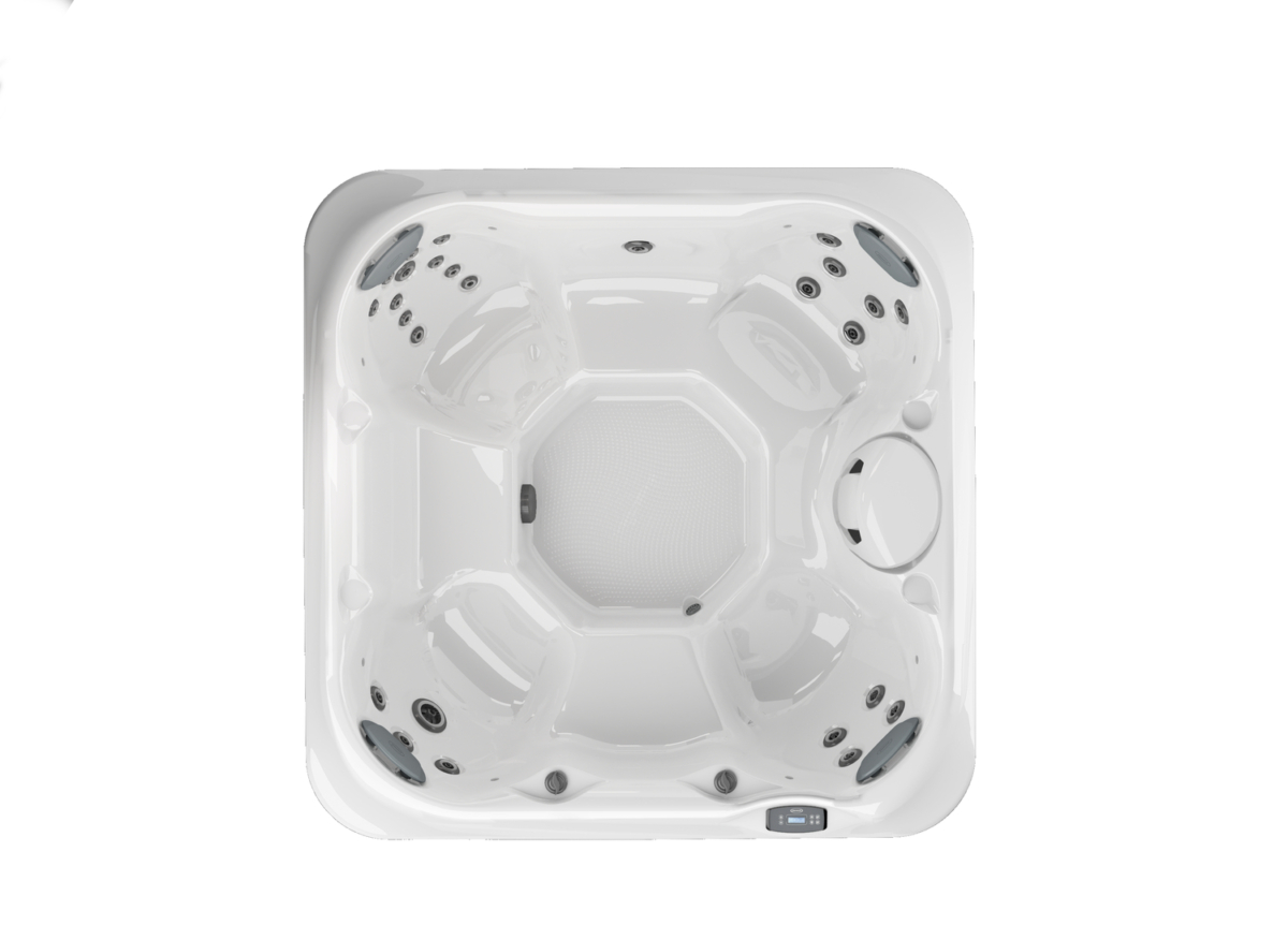 Bovenaanzicht van een witte moderne jacuzzi