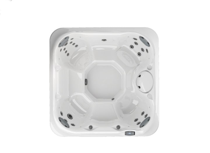 Bovenaanzicht van een witte moderne jacuzzi