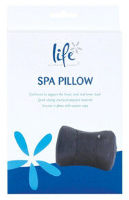 Verpakking van kussen voor neksteun bij spa-gebruik.