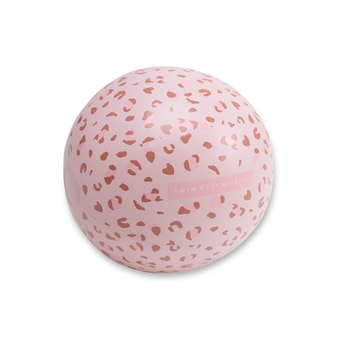 Roze strandbal met luipaardprint.