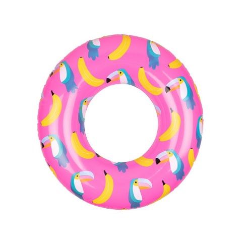 Roze zwemband met toekans en bananen
