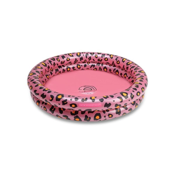 Opblaasbaar roze zwembad met luipaardprint