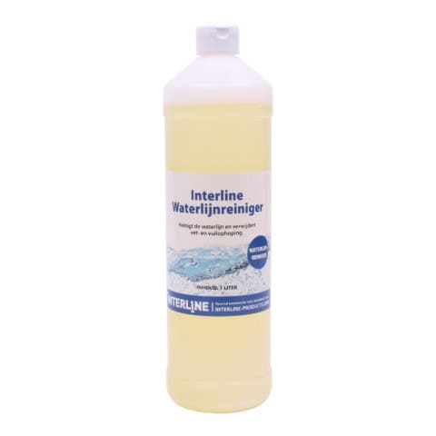 Fles Interline waterlijnreiniger, 1 liter inhoud.