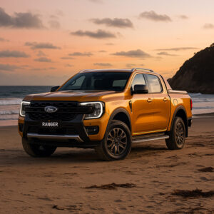 Stainless steel truck cap for Ford Ranger, durable non-modular design, ideal for outdoor adventures and secure cargo transport.