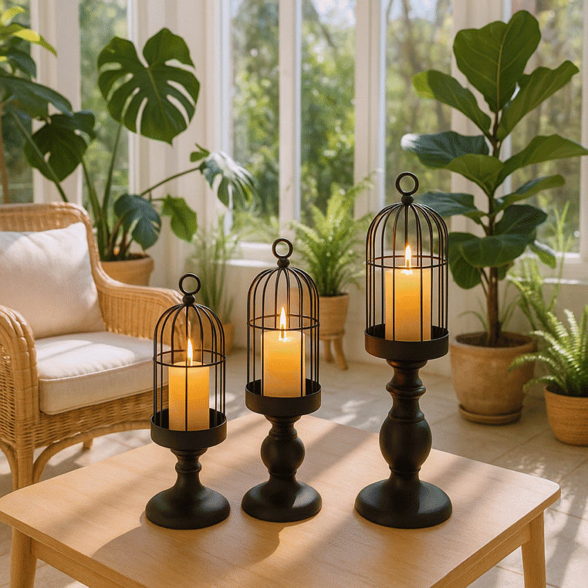 Shadowlight – 3-pack smidesljushållare i industriell design