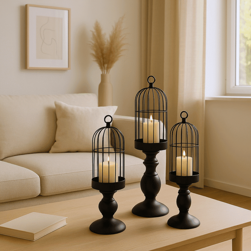 Shadowlight – 3-pack smidesljushållare i industriell design
