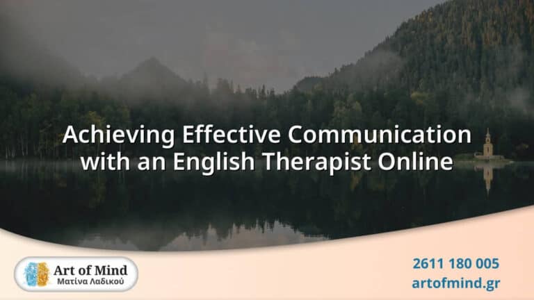 A professional online therapy session demonstrating effective communication techniques between an English-speaking therapist and client, promoting mental well-being through digital platforms.