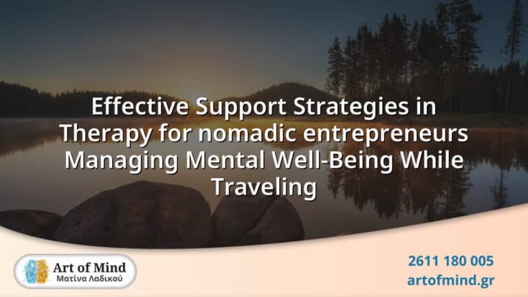Therapeutic support strategies tailored for nomadic entrepreneurs aiming to manage mental well-being effectively while balancing the challenges of constant travel and business growth.