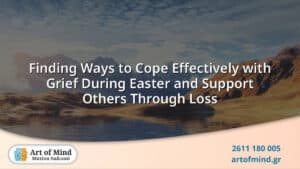Illustration of compassionate support and effective coping strategies for individuals experiencing grief during Easter, highlighting mental health care approaches to help navigate loss and foster emotional resilience in a supportive environment.
