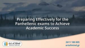 Student studying diligently with focused notes and textbooks, preparing effectively for the Panhellenic exams to achieve academic success and future goals.