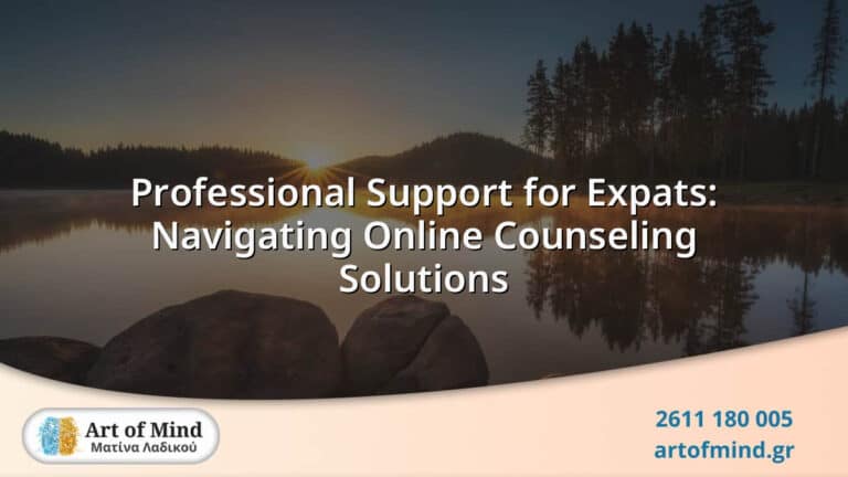 A professional online counseling session helping expatriates cope with stress, isolation, and cultural challenges through virtual mental health support tailored to their unique needs.