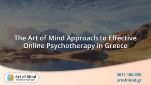 Illustration representing the Art of Mind's innovative approach to online psychotherapy in Greece, highlighting accessible and flexible mental health services via digital platforms.
