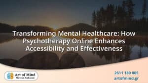 Illustration representing the benefits of online psychotherapy services in enhancing accessibility and effectiveness for mental health support across Greece.