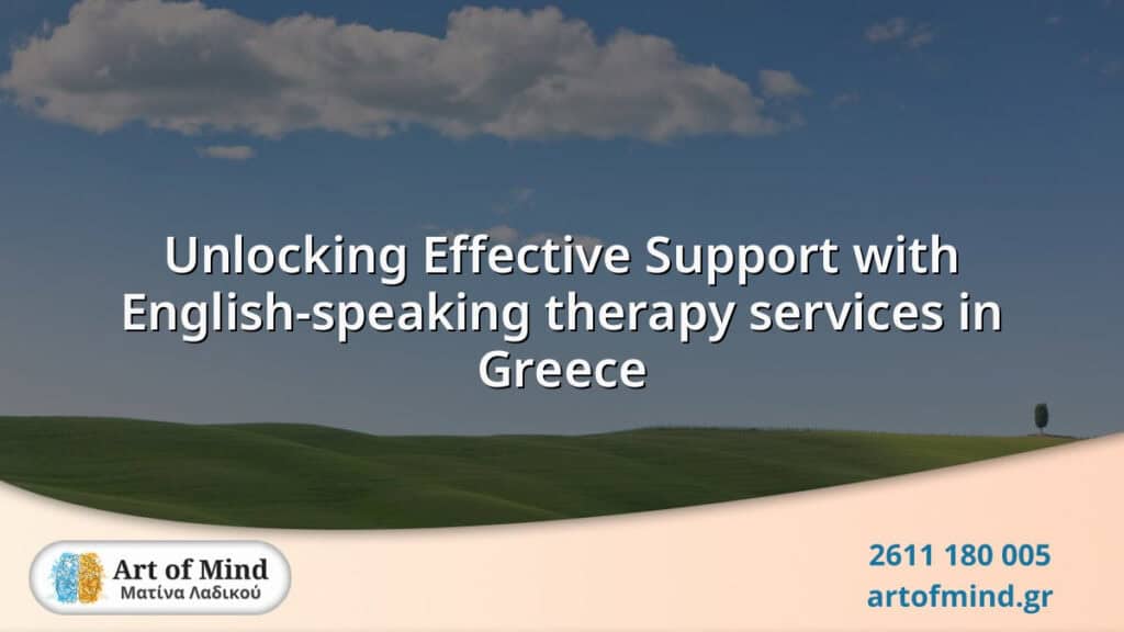 A professional therapy session highlighting English-speaking psychotherapy services in Greece, emphasizing accessible mental health support for diverse individuals seeking emotional well-being.