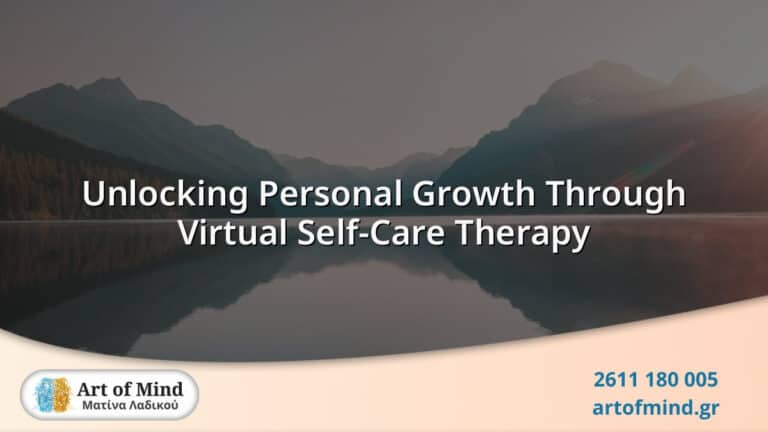 A serene virtual therapy session illustrating personal growth and self-care, showcasing a digital interaction that supports mental well-being and resilience from home.