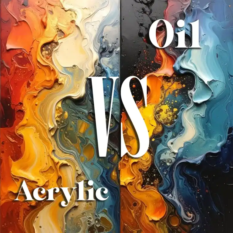 Colorful acrylic oil painting showcasing expressive fluid art in vibrant hues.