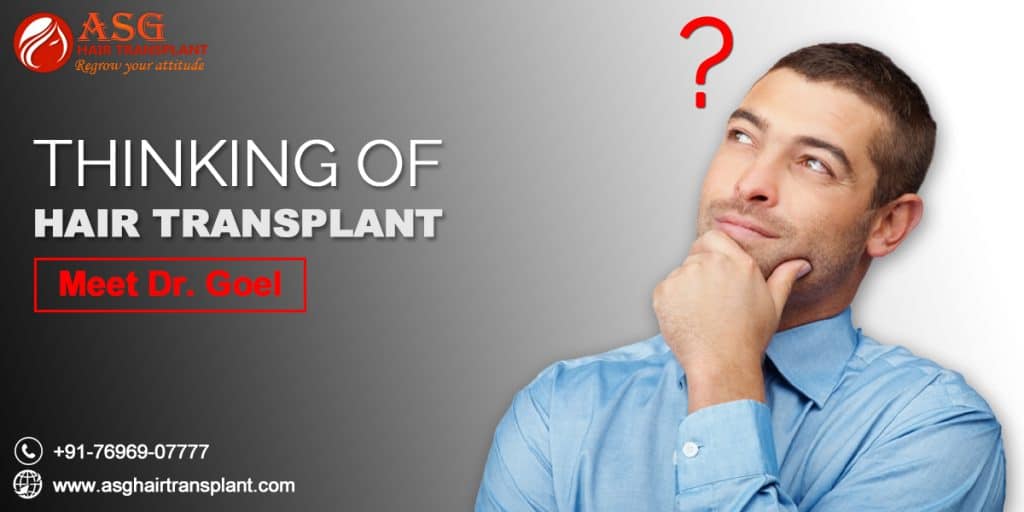 Shoulder-length hair, thinking about hair transplant with Dr. Goel.