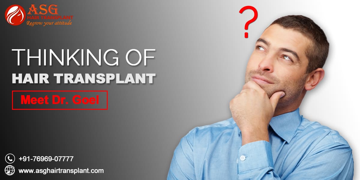 Shoulder-length hair, thinking about hair transplant with Dr. Goel.