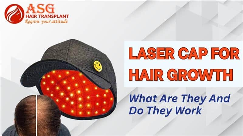 Laser cap for hair growth, effective hair restoration treatment for thinning hair and bald spots.