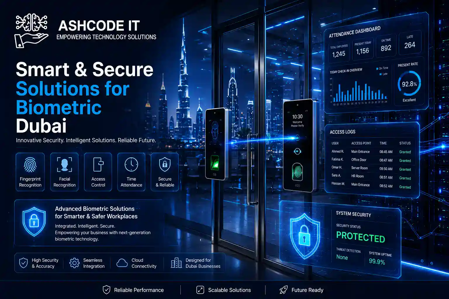 Smart & Secure ZKTeco Dubai Solutions for Biometric Attendance & Access Control