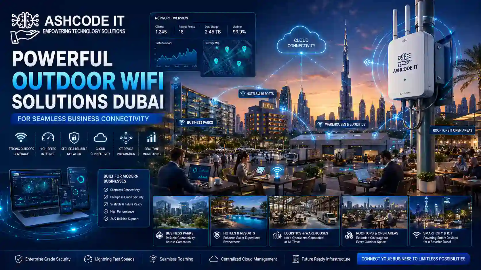 Powerful Outdoor WiFi Solutions Dubai for Seamless Business Connectivity