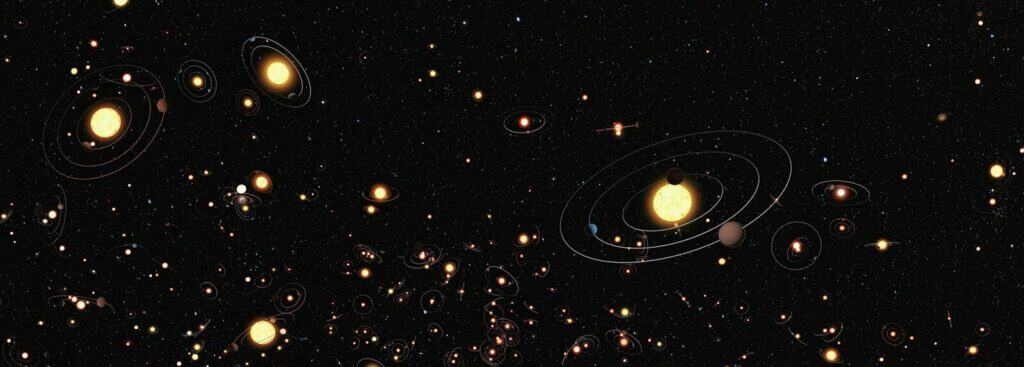 an image of a bunch of planets in the sky