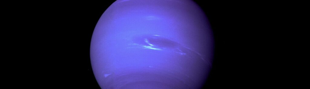 Neptune on a black background