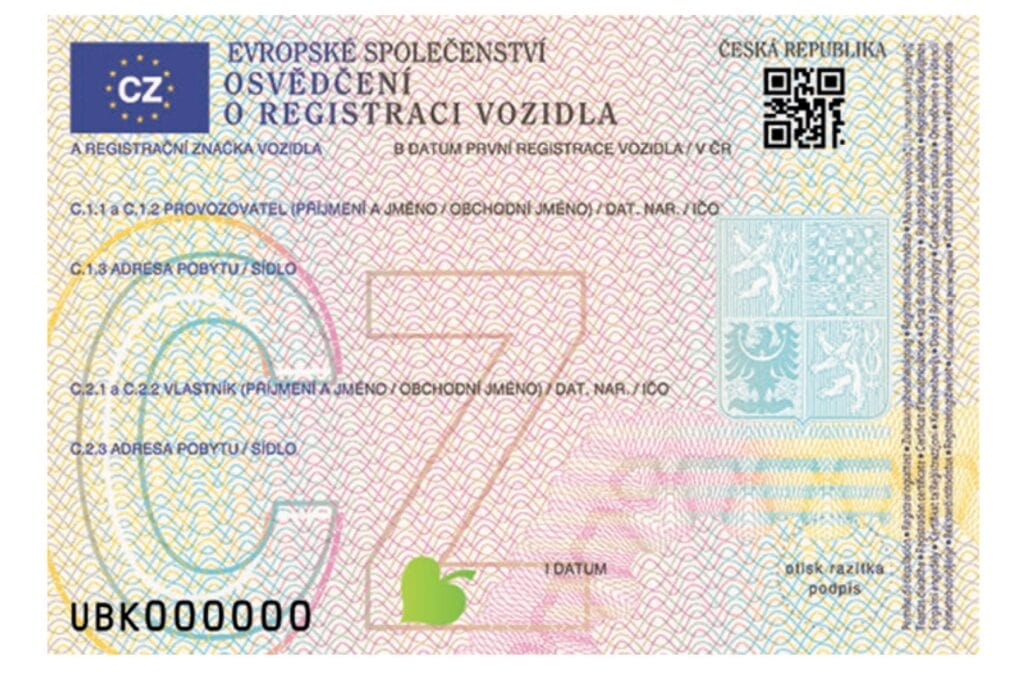 Přední strana nového malého technického průkazu od roku 2024