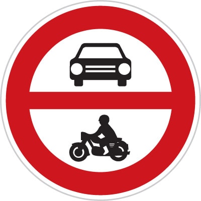 Dopravní značka Zákaz vjezdu všech motorových vozidel