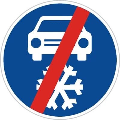 Dopravní značka Zimní výbava – konec