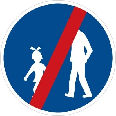 Dopravní značka Konec stezky pro chodce