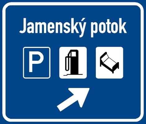 Dopravní značka Návěst před odbočením na odpočívku