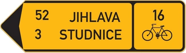 Dopravní značka Směrová tabule pro cyklisty vlevo