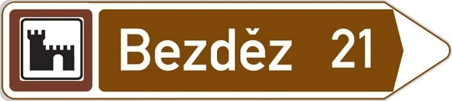 Dopravní značka Směrová tabule pro kulturní nebo turistický cíl