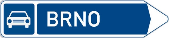 IS-2c-smerova-tabule-pro-prijezd-k-silnici-pro-motorova-vozidla-vpravo Dopravní značka Směrová tabule pro příjezd k silnici pro motorová vozidla vpravo