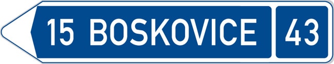 Dopravní značka Směrová tabule s cílem vlevo