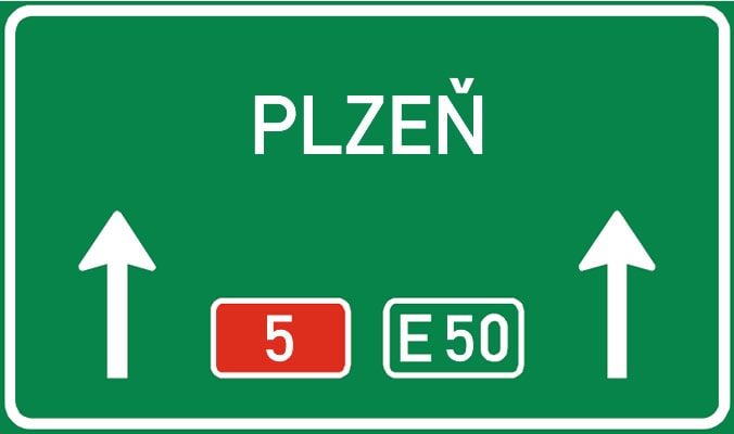 Dopravní značka Směrová návěst pro směr přímo