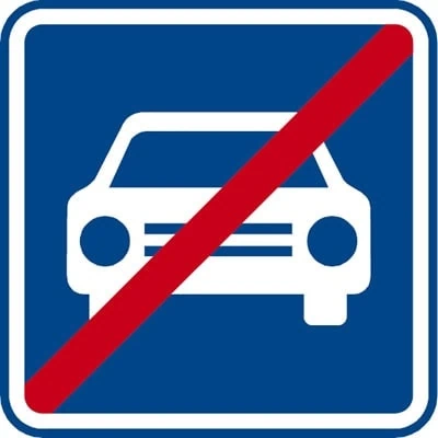 Dopravní značka Konec silnice pro motorová vozidla