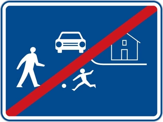 Dopravní značka Konec obytné zóny