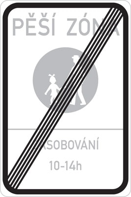 Dopravní značka Konec pěší zóny