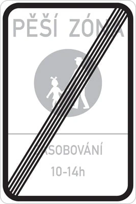 Dopravní značka Konec pěší zóny