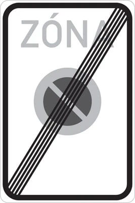 Dopravní značka Konec zóny s dopravním omezením