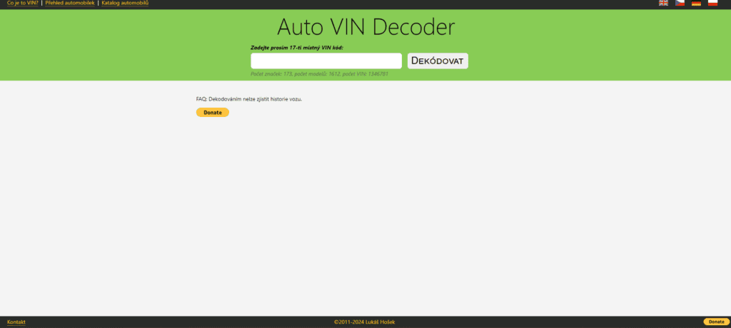 Auto VIN decoder