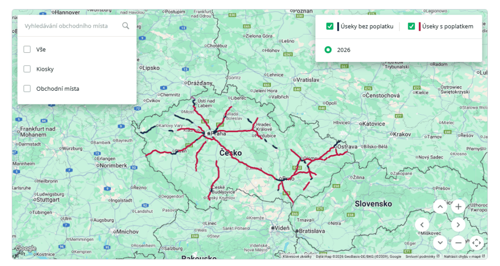 Zpoplatněné úseky dálnice ČR