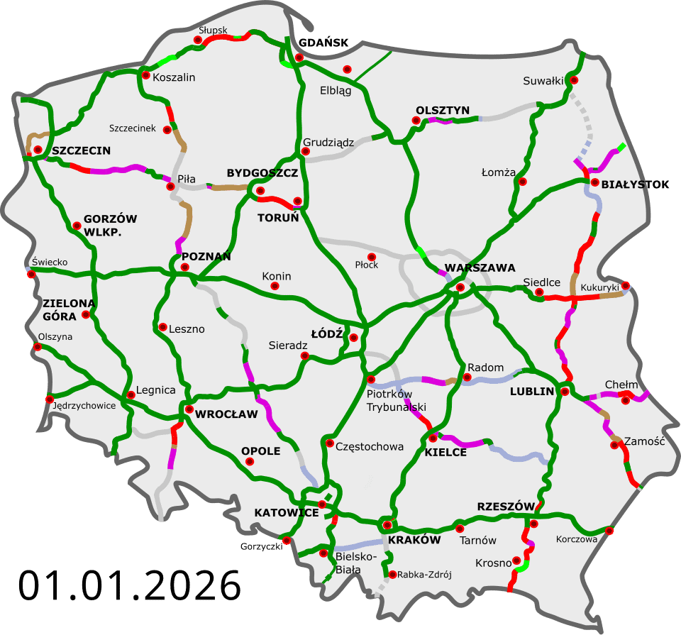 dálniční síť polsko
