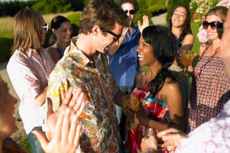 Friends at a cocktail party