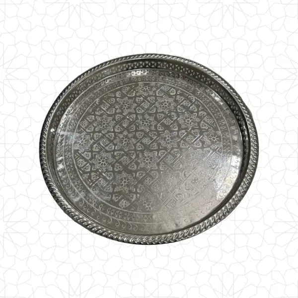 صينية شاي مغربي فضي 40 سم